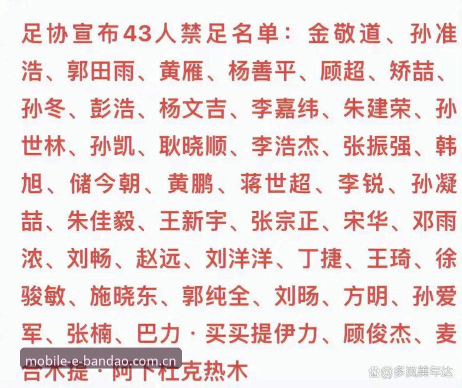 半岛体育官网首页手机版 中国足协禁足名单全面评测:从行业乱象看体育平台信息整合体验